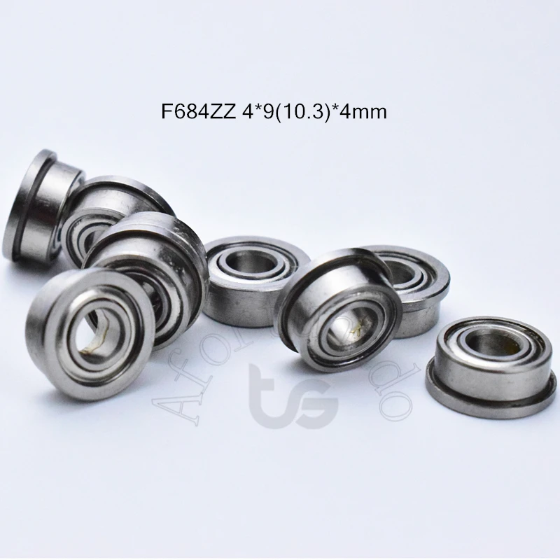 

Flange Bearing 10pcs F684ZZ 4*9(10.3)*4(mm) free shipping chrome steel Metal Sealed High speed Mechanical equipment parts