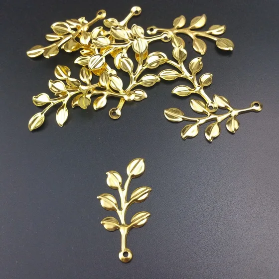 Branches de filigrane 21x39mm, 20 pièces, embellissements, résultats de bijoux, accessoires, ornements en Bronze, vente en gros