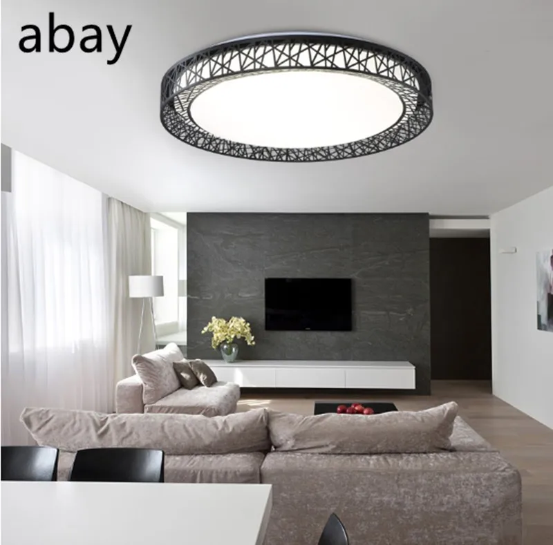 Modern LED ceiling lights for Bedroom living room Iron light fixture Home decorative Black/White Round Bird Nest Ceiling Lamp