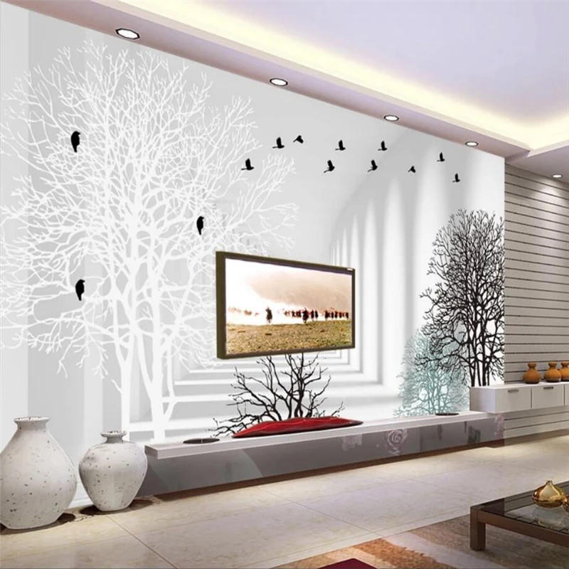 

beibehang papel de parede Custom wallpaper 3d living room abstract woods 3D mural corridor TV background wall papers home decor