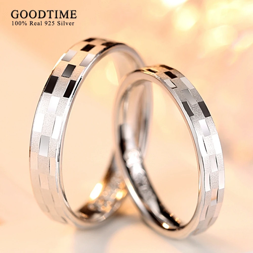 Fashion Couple Ring Pure 925 Sterling Silver Ring For Women Men Classic Reticulated Frosted Ring Jewelry Lovers Gifts