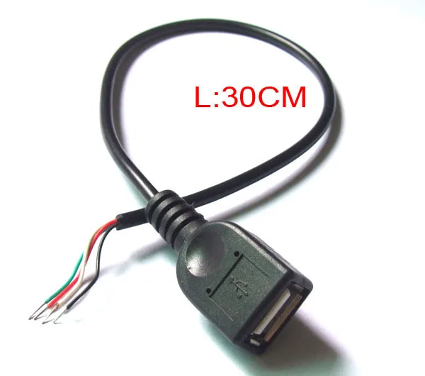 30CM 2.0 USB EXTENSION CABLE USB female socket Cable Soldering