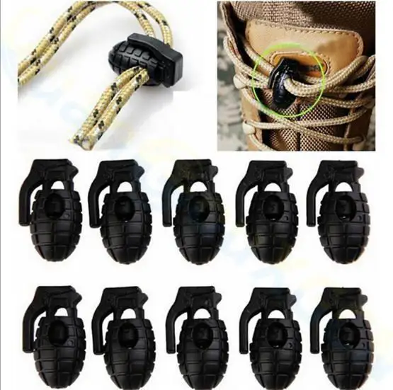 6pcs mini plastic type spring buckle shoelace anti Slip clasp shoelace buckle Outdoor hiking equipment tightening rope clip