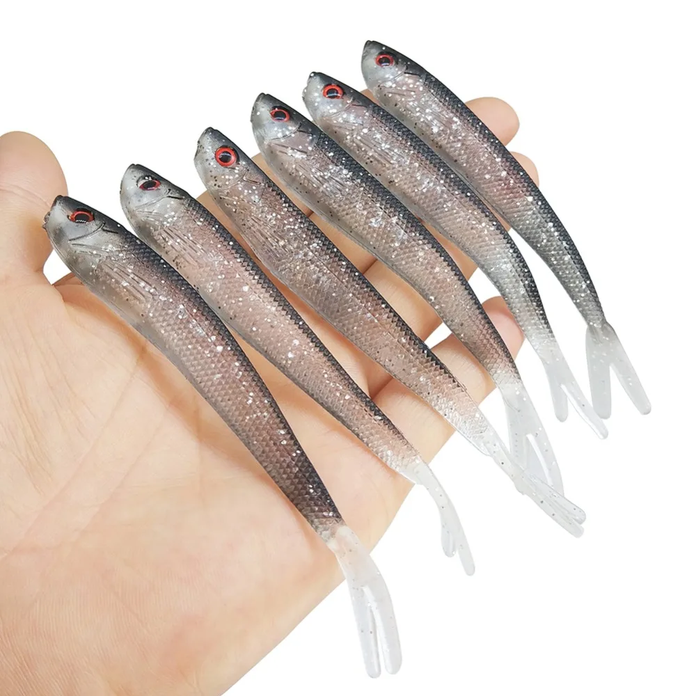 INFOF 15-pieces Soft Fishing Lure Minnow 7.5cm/10.5cm/12.7cm Artificial Silicone Bait Shad Swimbait Soft Baits Swimmer Wobblers