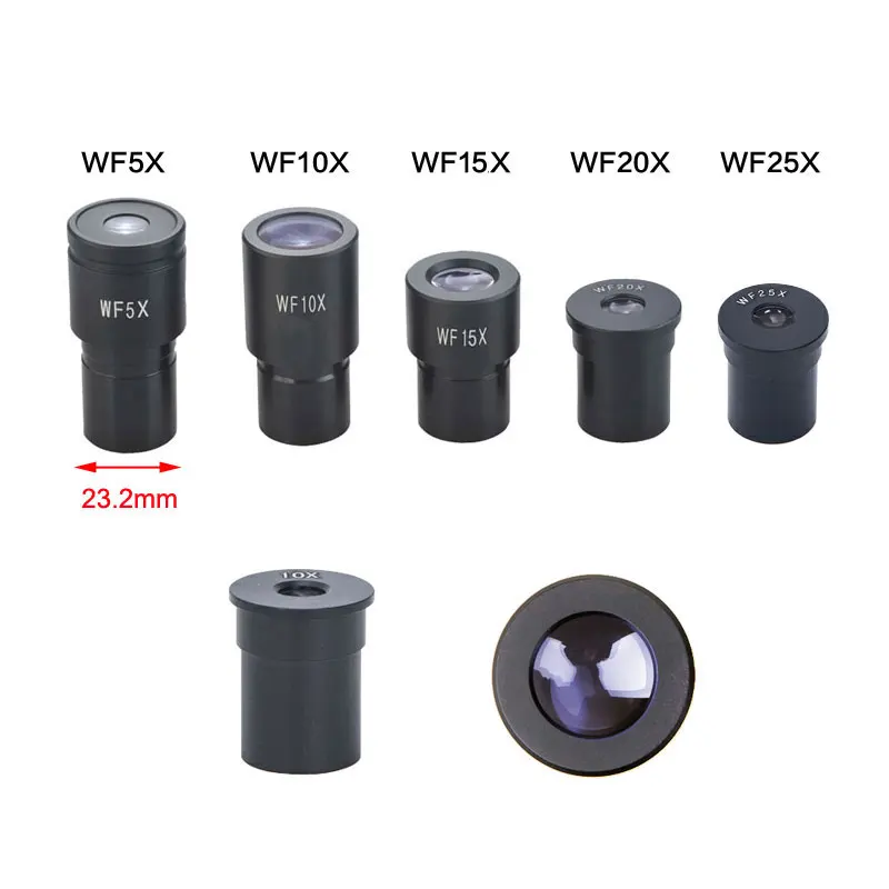 Dedicated Wide Angle Eyepiece Microscope 5X 10X 15X 20X 25X Biological Microscope Lens 23.2mm Mounting Size Microscope Ocular