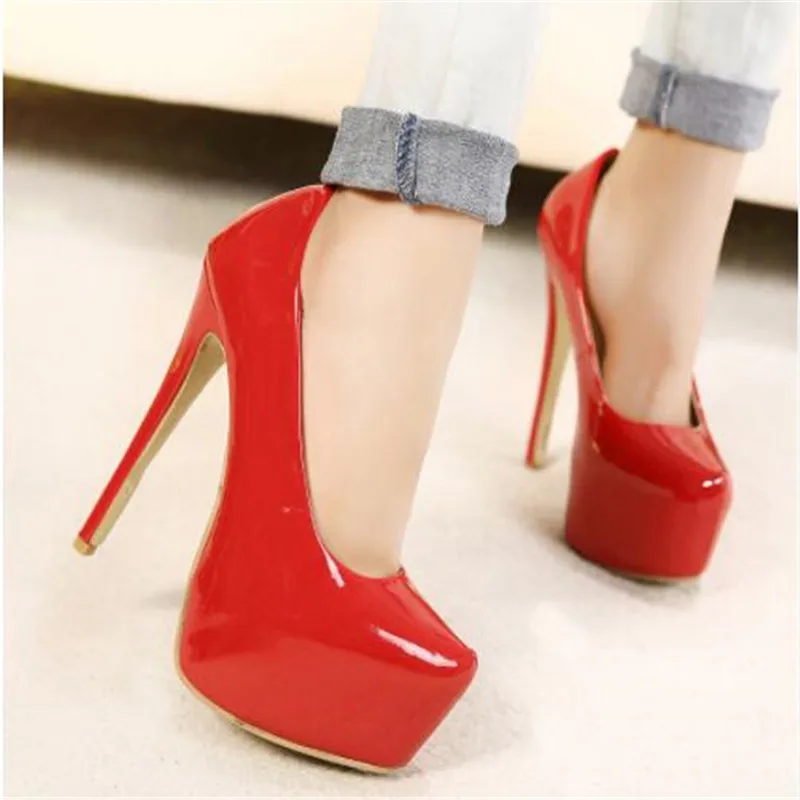 

2022 Europe and America Arrival Korean Concise Office Women's Shoes Fashion Solid Patent Leather Shallow Women High Heels Shoes