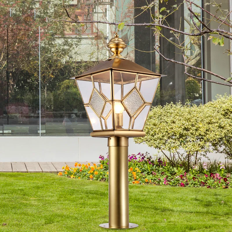 Garden large standing Pillar Lamp Square Gate copper Pillar Light Courtyard Waterproof outdoor Landscape light park lawn lights