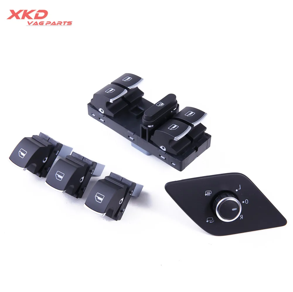 

Chrome 5X Side Mirror Master Window Switch Button Set Fit For VW Jetta MK6 16D 959 565 B +5K4 959 857+5ND 959 855