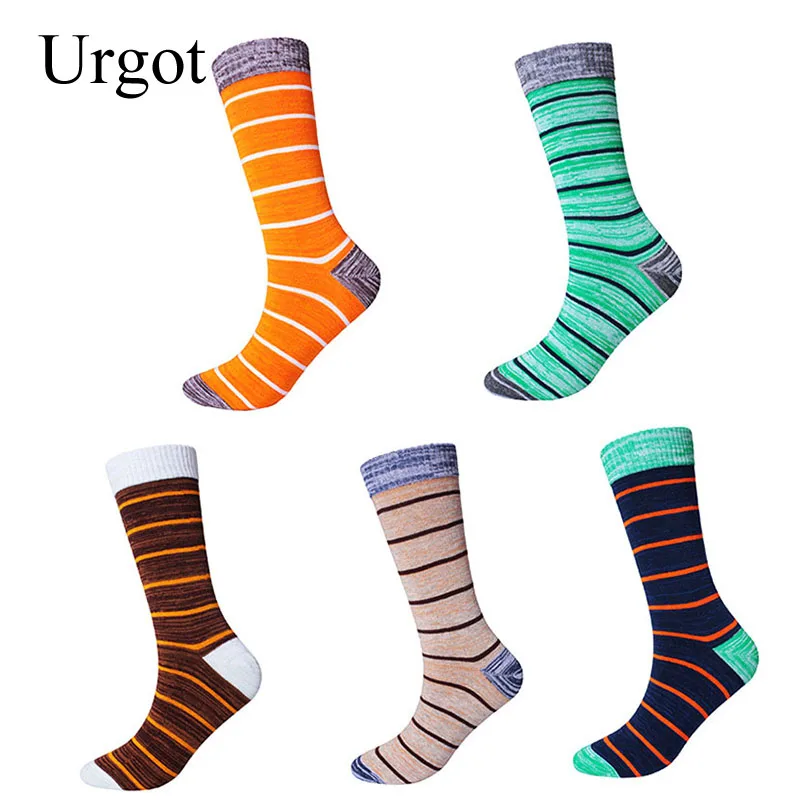 Urgot 5 Pairs Mens Sokken Grote Grote Plus Size 45,46,47,48 Crew Lange Buis Sokken Lente Herfst Katoen Verdikking Mannelijke Gelukkig Sokken