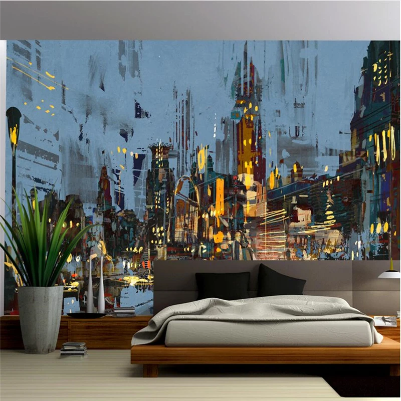 

wellyu papier peint wallpaper for walls 3 d Custom wallpaper HD abstract city night view background wall papel tapiz