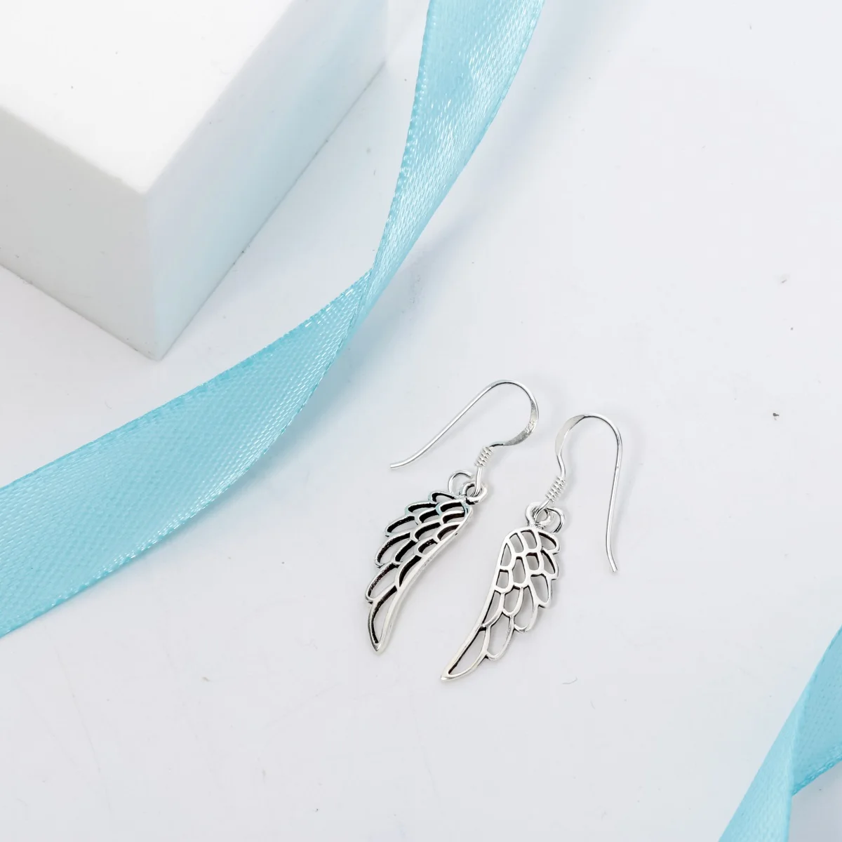 Yacq Guardian Angel Wing 925 Sterling Silver Dangle Drop Earrings Women Girls Biker Fine Jewelry Gift Mom Her Dropshipping CE142