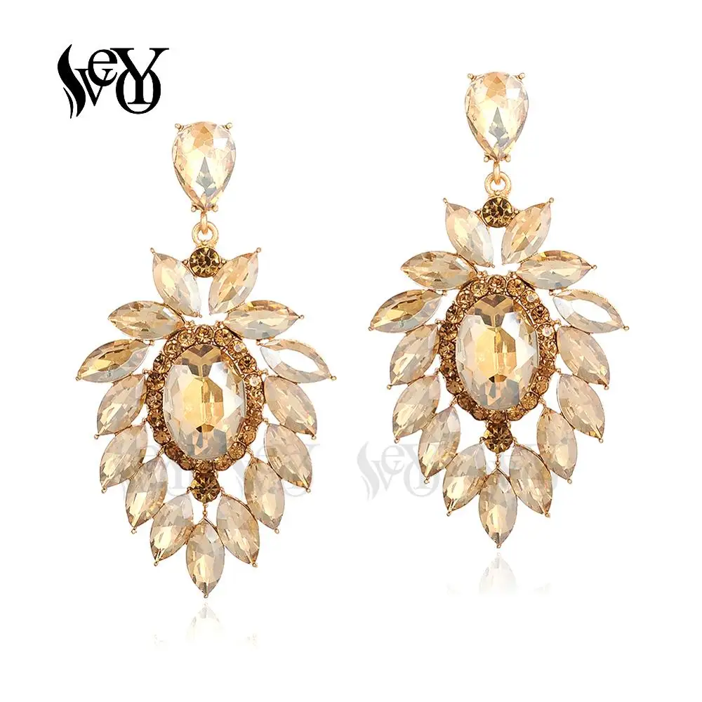 VEYO Crystal Dangle Earings Elegant Royal Retro Fashion Jewelry for Women Classic Pendientes New