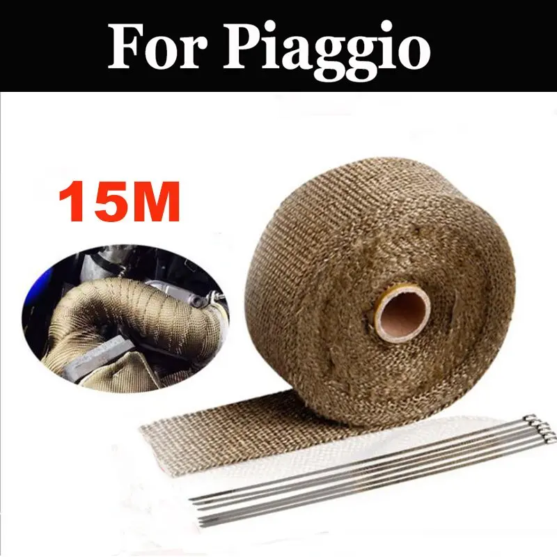 

15m Exhaust Pipe Header Heat Wrap Resistant Downpipe For Piaggio Medley150 New Fly150 S 150 Ie S 50 4v Scarabeo Sr 150ie X10 350