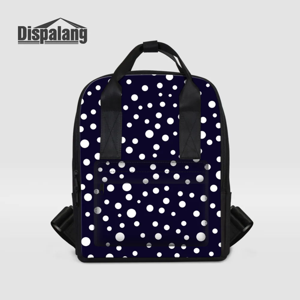 

Dispalang Dots Print Fashion Womens Backpacks Large Capacity Lady Casual Shoulder Bag Girls School Bag Stras Laptop Backpack