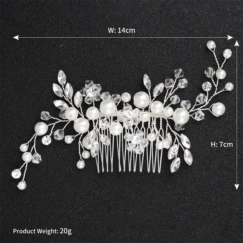 Miallo Fashion Bridal Headpiece Handmade Crystal Pearls Hair Combs Clips Wedding Jewelry Hair Accessories Ornaments Headpieces