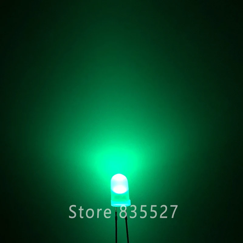 100pcs/lot F5 5MM Round LED in the color DIP Green Turn Emerald Green LED light emitting diode For DIY Lights lamp beads