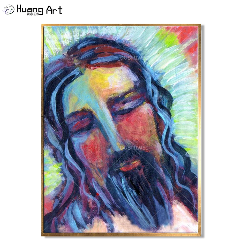 

Modern Abstract Jesus Figure Painting On Canvas for Living Room Decor Handmade Impression Jesus Portrait Canvas Painting