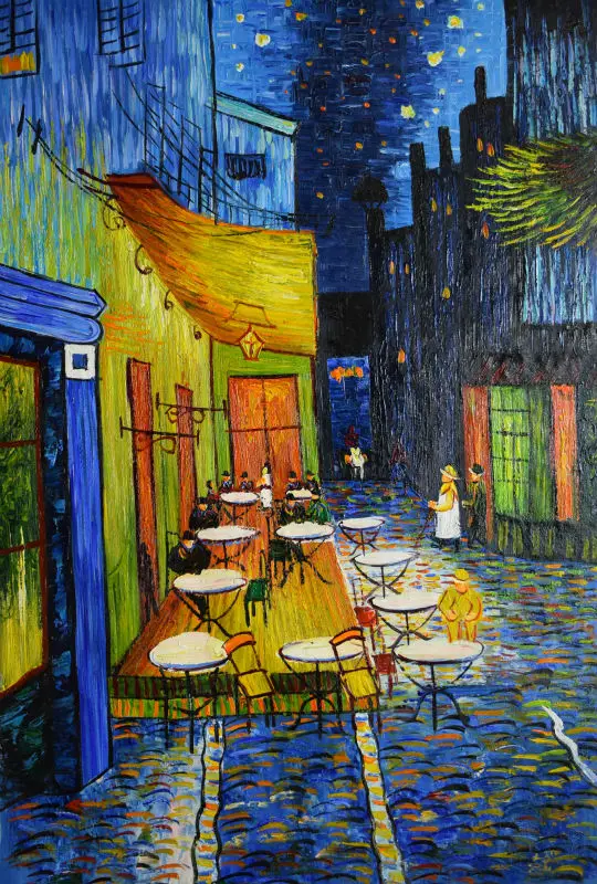 

Hand painted home decor painting oil on canvas Abstract Art Painting Van gogh Cafe Home decoration Wall picture for living room