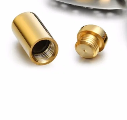 JJ001 13mm*6mm Golden Small Cylinder Urn - MIni Ashes Keepsake - Cremation Jewelry - For DIY Engraving