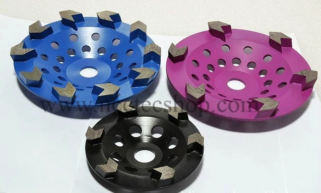 4\'\' 5\'\' 6\'\' 7\'\' 9\'\' 10\'\' Diamond Arrow tooth wheel floor grinding cup Wheels | 100 125 150 180 230 250 mm Concrete grind discs