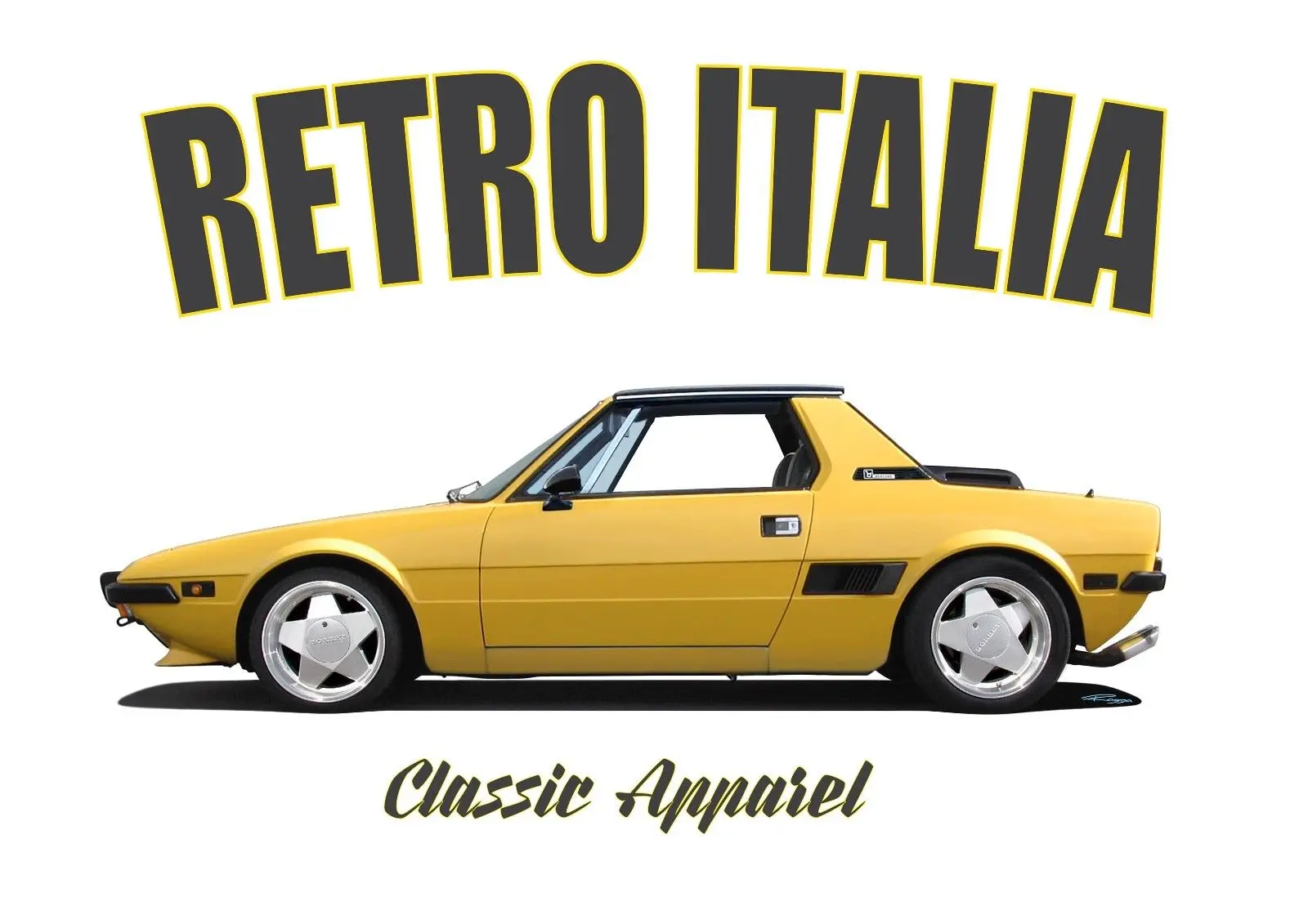 Brand Summer  Slim Fit Italian Classic Car Fans X1-9 T-Shirt. Retro Italia. Classic Car. Bertone. X1 9.Printed T Shirts Cool Tee