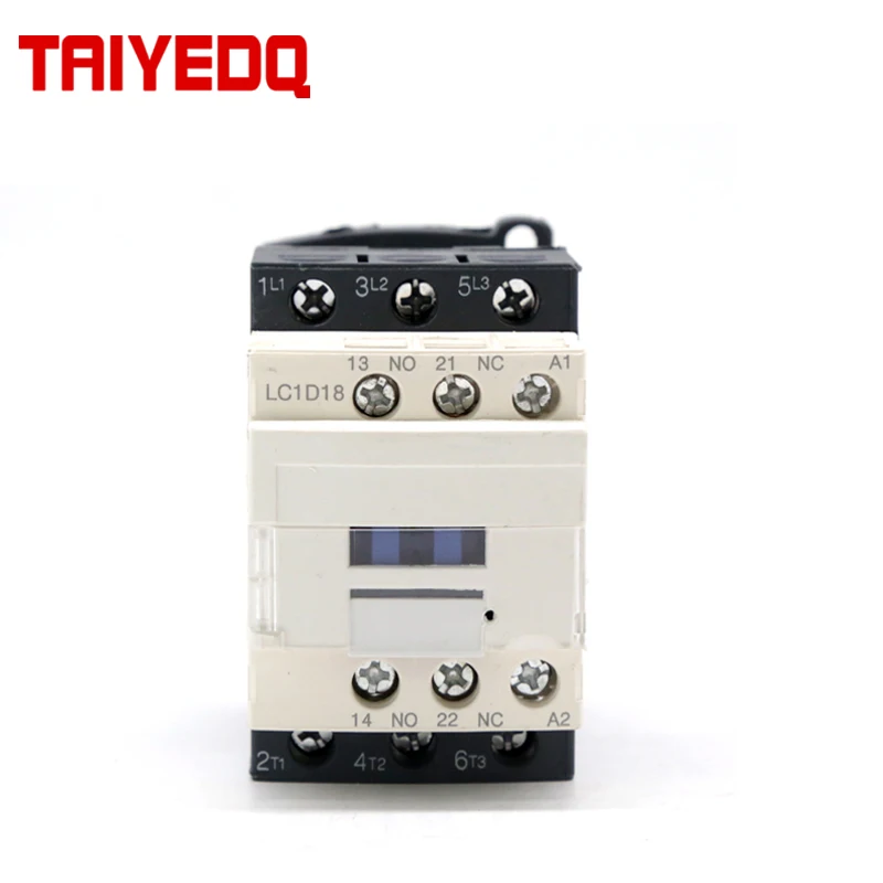 LC1-D18 AC Magnetic Contactor Three-phase Contactors AC motor starter Relay Contactor 18A AC220V/380V 1NO+1NC
