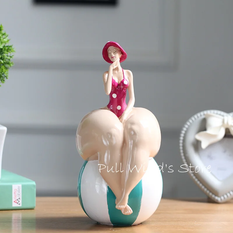 Beautifully Plump Woman Resin Crafts Beautiful Lady Sculpture Abstract Art Home Decoration