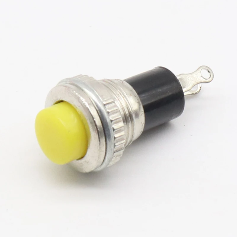 6pcs Black/Green/Yellow/Blue/White/Red OFF-Momentary ON 0.5A 250VAC Remote Control Push Button Switches 10mm