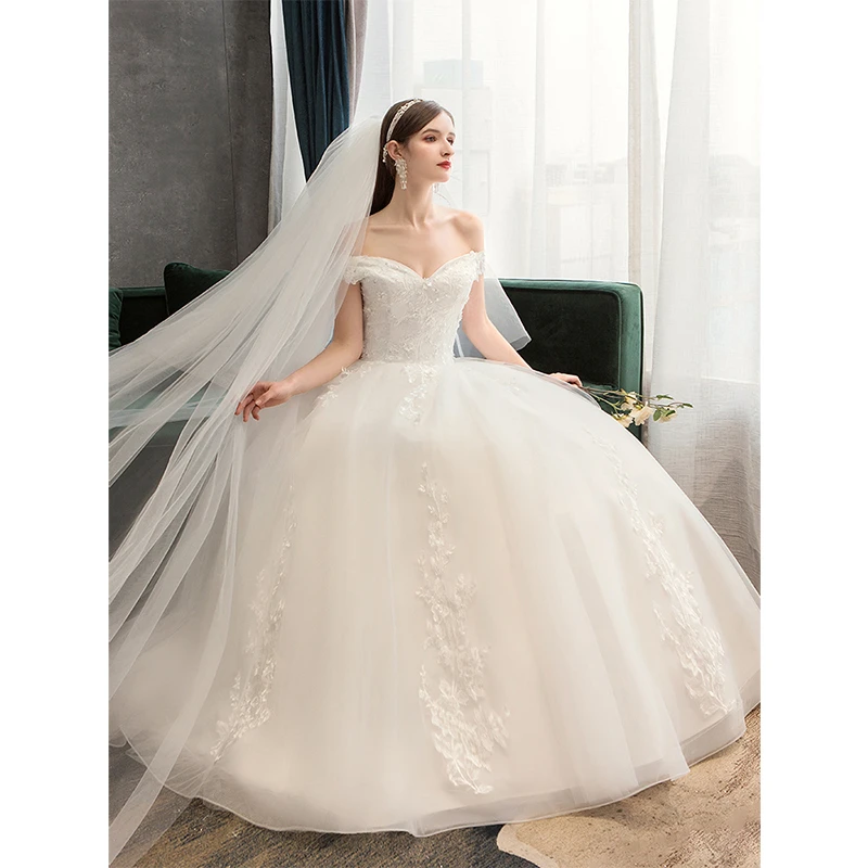 Vestido De Novia elegante con Apliques De encaje, traje De Novia De tul, talla grande, 25, 2022