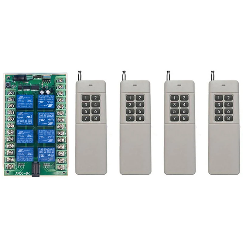 3000m DC 2V 24V 8CH 8 CH Wireless Remote Control LED Light Switch Relay Output Radio RF Transmitter And 315/433 MHz Receiver