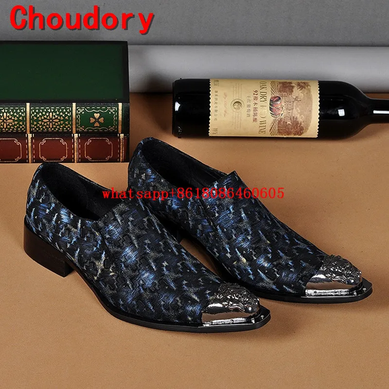 

Men shoes luxury brand Velvet Loafers Iron Toe Slippers Mens Pointed Toe Dress Shoes Slip-on Rivets Italian Shoes Men Leather