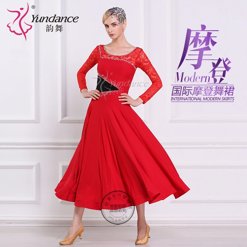 Lady Customized Ballroom Dance Dress Girls Waltz Tango Dancing Dresses Female Standard Flamenco Suit Ballroom Costumes D-0408