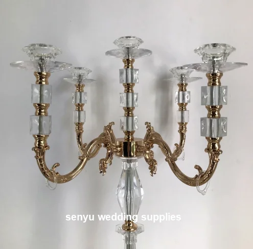 5pcs)New tall H70cm/100cm crystal acrylic candle holders crystal candelabras for weddings  senyu0299