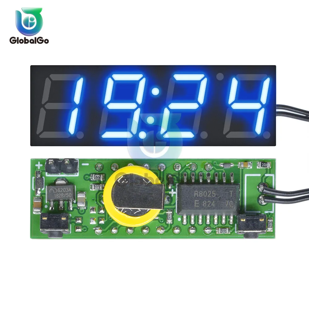 3In1 LED Clock Voltage Temperature Digital Display Module Voltage Temperature Detector Mini Thermometer Thermograph Voltmeter