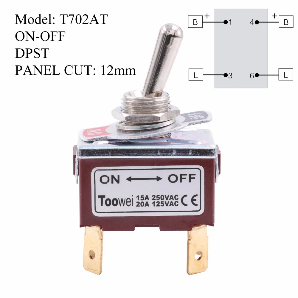 Kippschalter SPST DPDT DPST SPDT AUF-AUF AUF-WEG-AUF AUF-OFF AC Power Rocker schalter AC 250V 15A 125V 20A – Detail 9