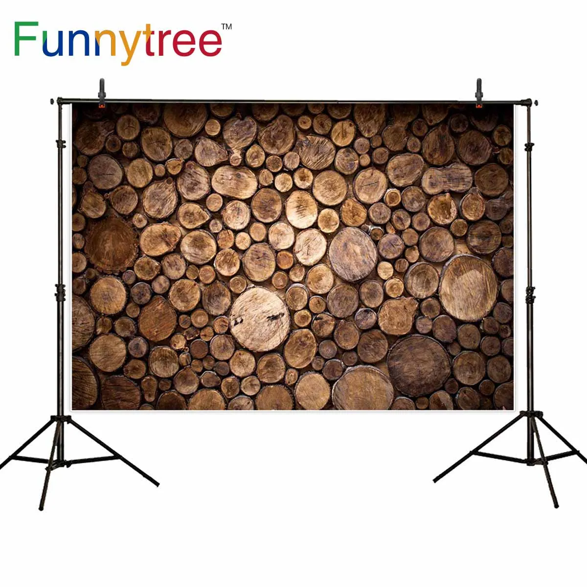 خلفية Funnytree لاستوديو الصور، نسيج الحطب المستدير، ديكور طبيعي عتيق، خلفية تصوير فوتوبوث