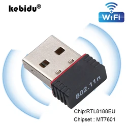 kebidu 150Mbps Mini USB Wifi Adapter Antenna USB 2.0 Wireless Receiver Dongle Network Card RTL8188EU External Wi-Fi For PC