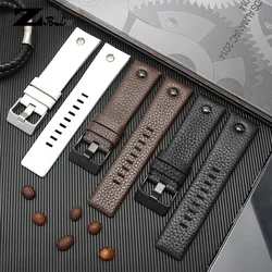 Genuine leather strap watchband 22 24 26 27 28 30mm Litchi grain for diesel DZ4316 DZ7395 DZ7305 Watch band watch bracelet