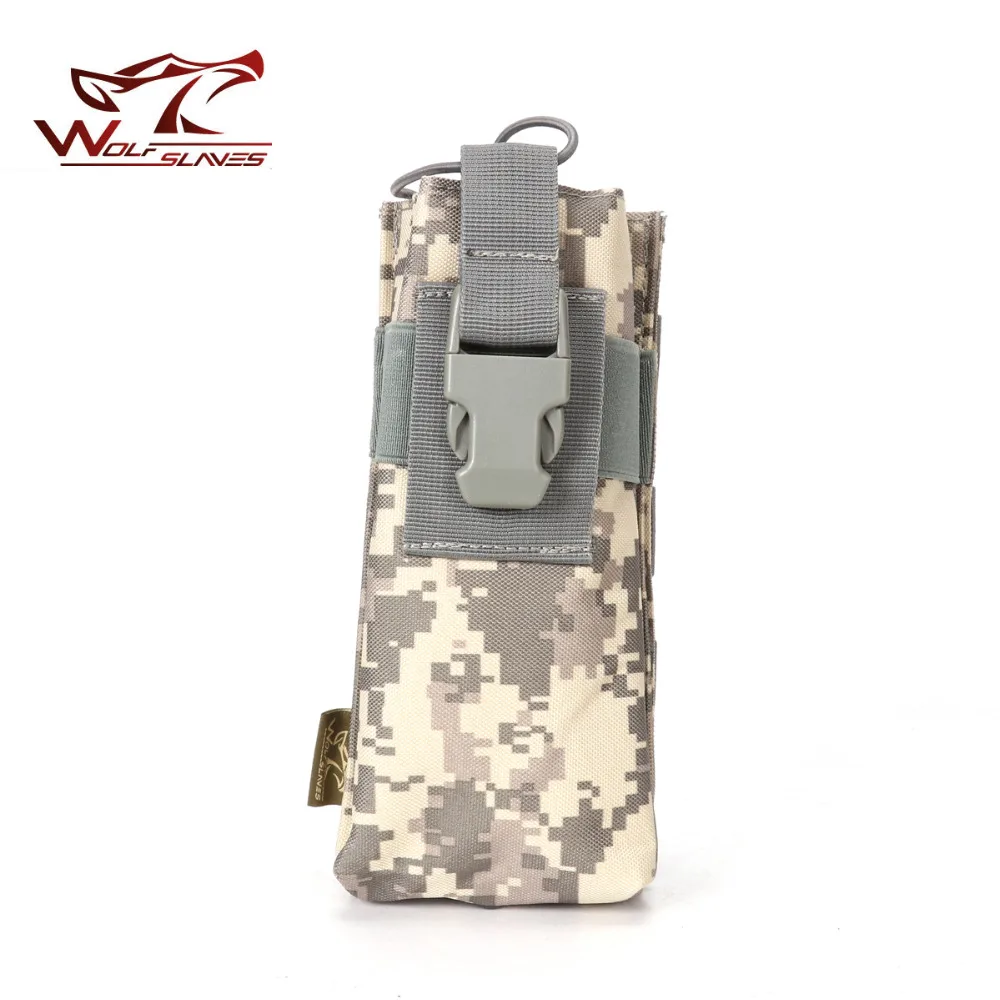 Tactical Hunting Molle Radio Walkie Talkie Belt Bag Multicam Outdoor Sports Water Bottle Camping Pouch Accessories