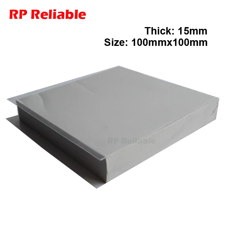 1pcs 15mm Thick, 100mm*100mm Soft Silicone Thermal Pads for Lighting Power Supply, LED, Heat Sink Heat Transfer -- RP Reliable