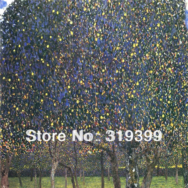 100% handmade Oil Painting reproduction on Linen Canvas,Pear Tree by Gustav Klimt,Free fast ship,Handmade,Museam Quality