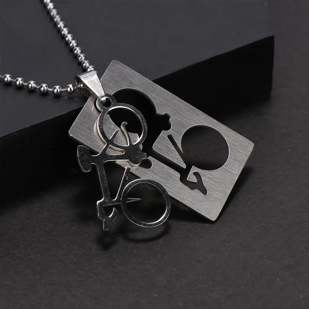 1 PC Stainless Steel Bicycle Bicycle Pendant Necklace 50 cm Unique Fashion Chain Sports Necklace Jewelry