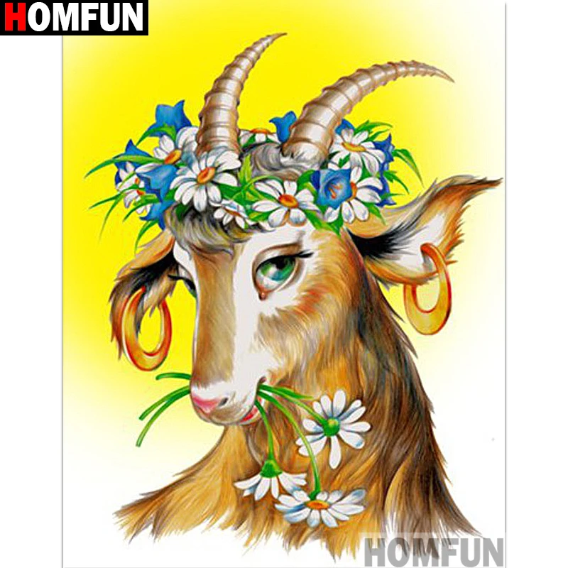 

HOMFUN Full Square/Round Drill 5D DIY Diamond Painting "Flower deer" 3D Embroidery Cross Stitch 5D Home Decor A13284