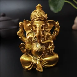 Ganesha Buddha Statue House Garden Decoration Indian Gold Elephant God Ganesh Sculpture Figurines Home Decor Buddha Statues