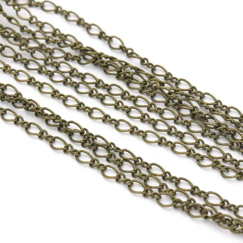 5 Meter Antique Bronze Big Small Two Size Ring Copper Metal Chain For Making Jewelry Findings Necklace Bracelet  Diy Accessories