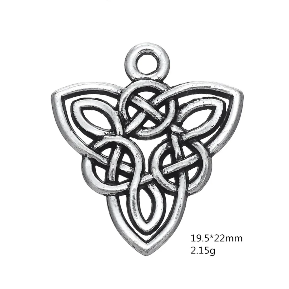 my shape 20pcs religious knot DIY charms for necklace Viking Triquetra Trinity Knot Norse Irish Scandinavian Pewter Pendant