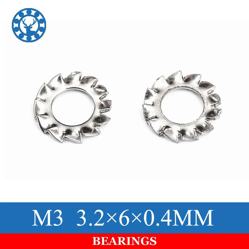 

100Pcs DIN6798A M3 304 Stainless Steel Washers External Toothed Gasket Washer Serrated Lock Washer