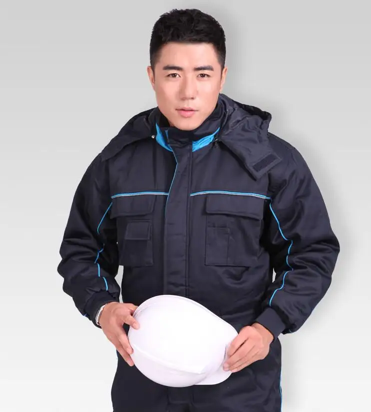 RU UA winter warm thick overalls working jumpsuit men's repairemen workshop clothes outdoor fishing Cold storage clothes