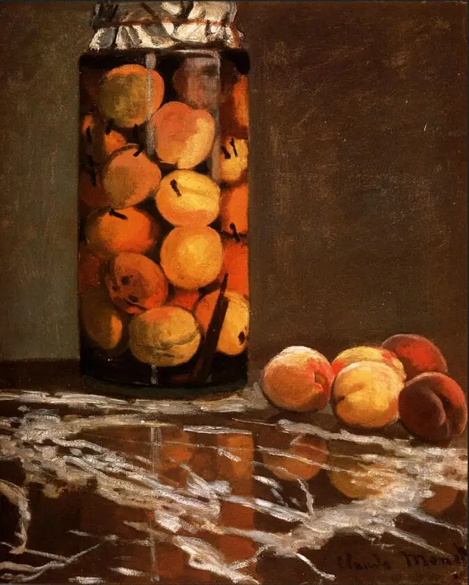 High quality Oil painting Canvas Reproductions Jar Of Peaches (1866)  By Claude Monet hand painted