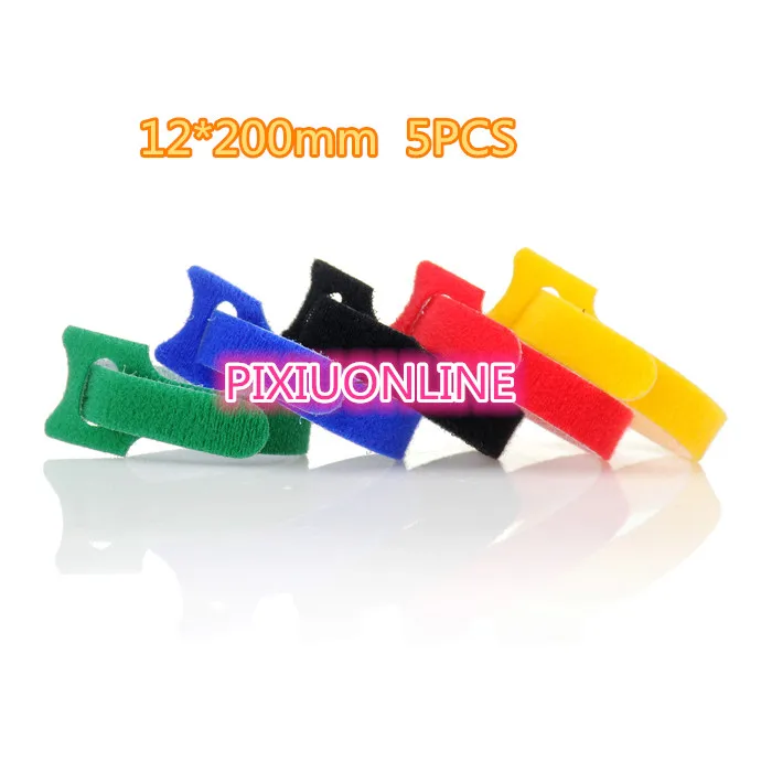 5pcs/lot YT1111 each lot has a gift Cable Tie Wide 12mm Length 200mm Hookloop Nylon Fastening Tape Magic Tape Strap